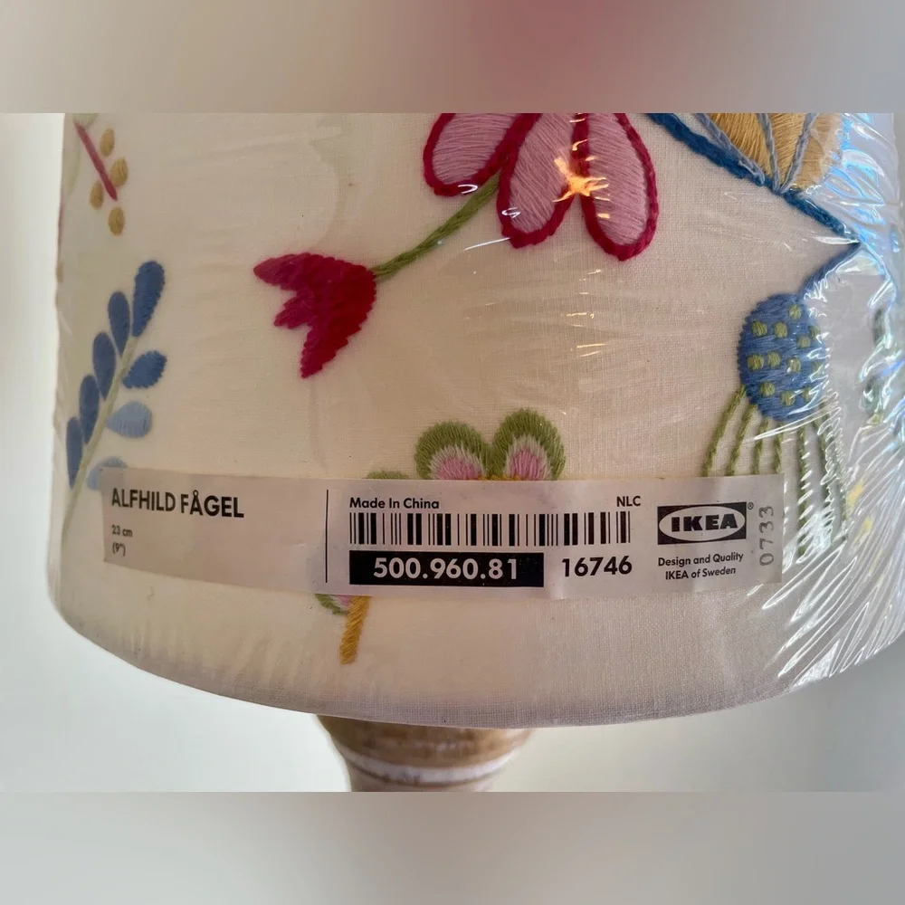 IKEA Alfhild Fågel Embroidered Lampshade